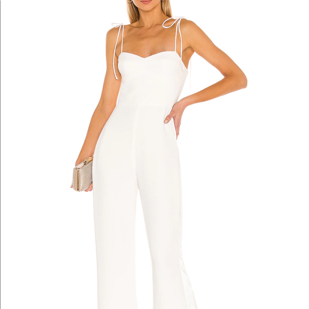 Amanda Uprichard Champagne Bridal Jumpsuit